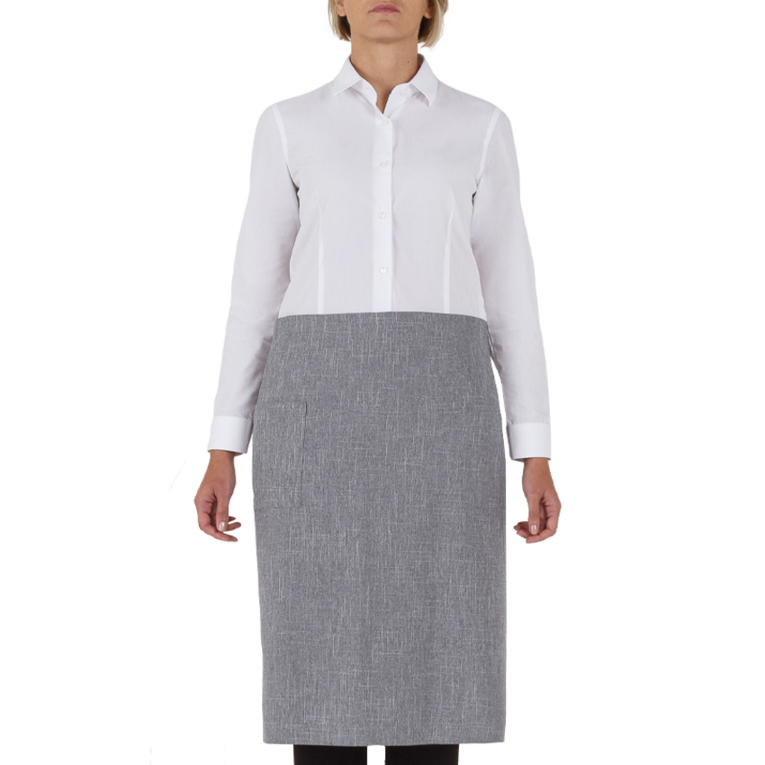 GREMBIULE LIONE FAKE LINEN GRIGIO CHIARO