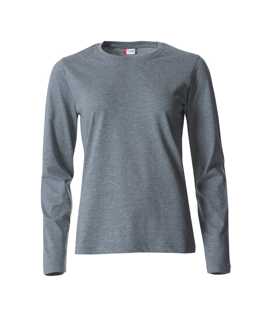 T-SHIRT M/LUNGA CLIQUE BASIC LADIES GRIGIO MELANGE