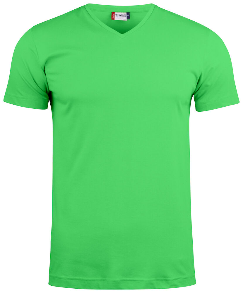 T-SHIRT CLIQUE SCOLLO 'V' VERDE ACIDO