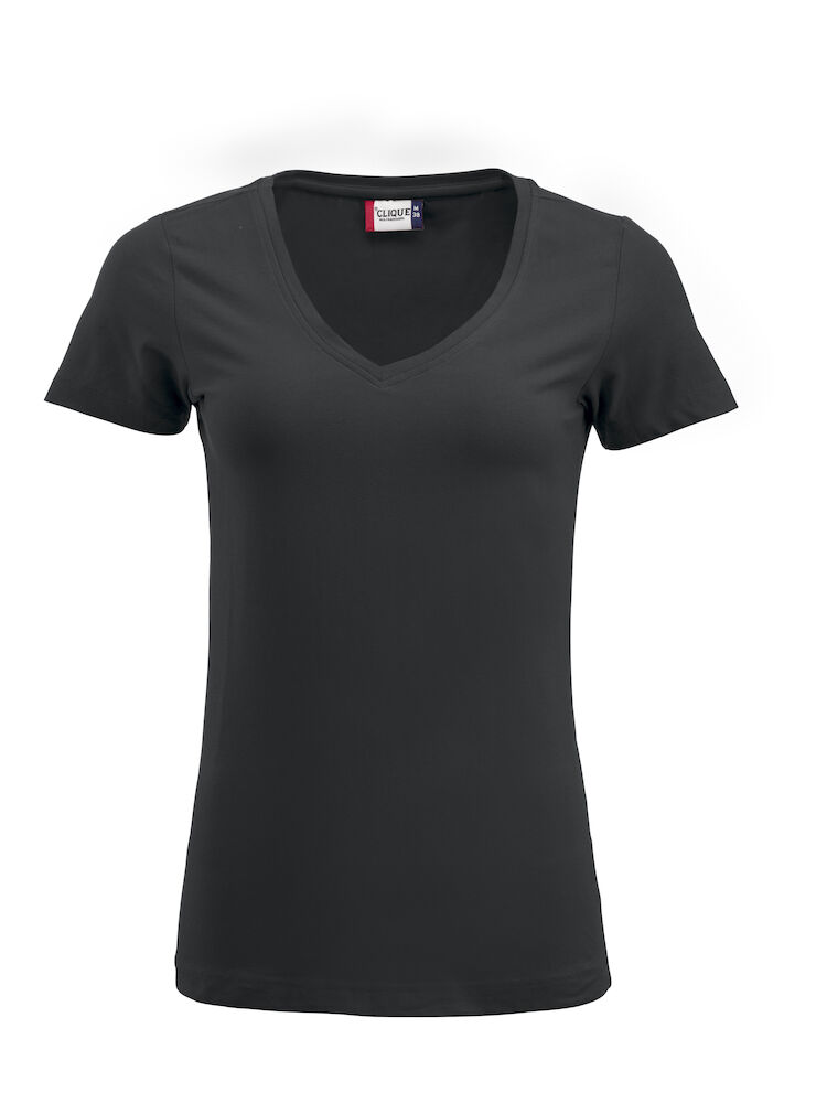 T-SHIRT CLIQUE ARDEN ELASTICIZZATA SCOLLO 'V' NERA