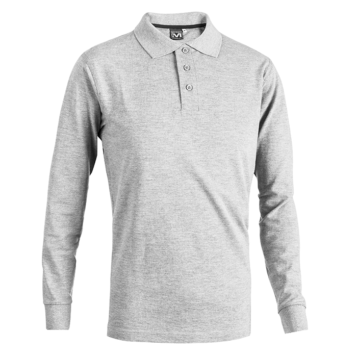 POLO BECKER MANICA LUNGA GRIGIO MELANGE CHIARO