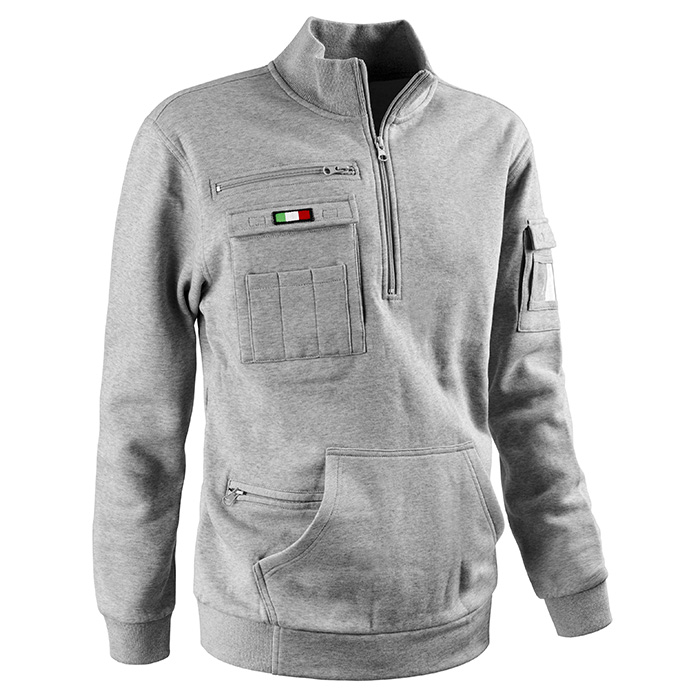 FELPA TANK 1/2 ZIP GRIGIO MELANGE SCURO