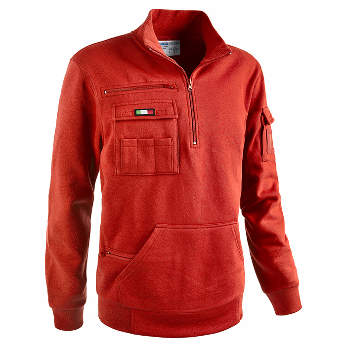 FELPA TANK 1/2 ZIP ROSSO