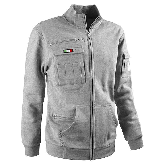 FELPA FULL ZIP RAIL GRIGIO MELANGE SCURO