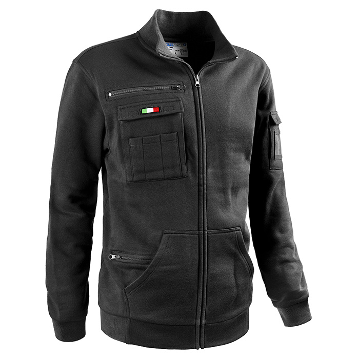FELPA FULL ZIP RAIL NERO